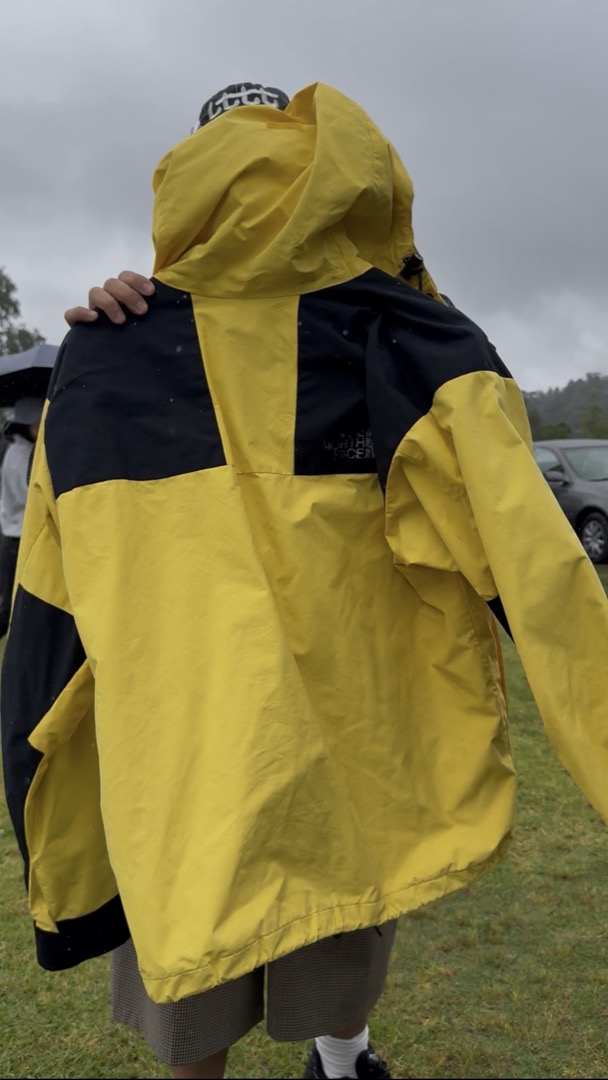 Video frame: the back of the jacket